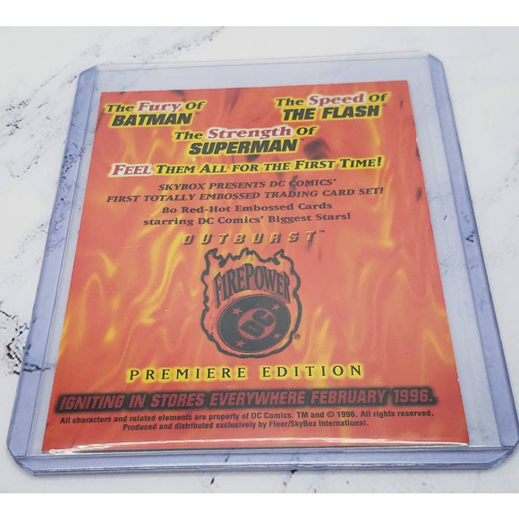 1996 Skybox DC Fire Power Outburst Embossed Promo Card, Superman - Picture 4 of 4